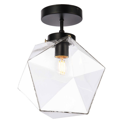 Elegant Lawrence 1 Light Flush Mount - Black (LD2346BK)