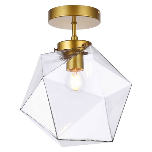 Elegant Lawrence 1 Light Flush Mount - Brass (LD2346BR)