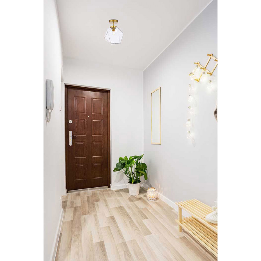 Elegant Lawrence 1 Light Flush Mount - Brass (LD2346BR)