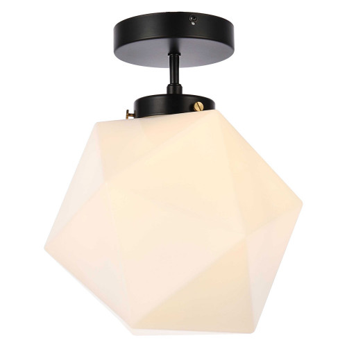 Elegant Lawrence 1 Light Flush Mount - Black (LD2347BK)