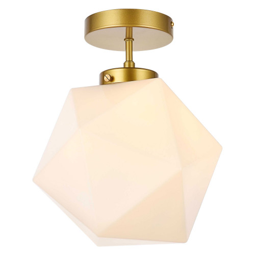 Elegant Lawrence 1 Light Flush Mount - Brass (LD2347BR)