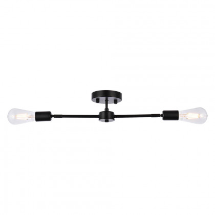 Elegant Zane 2 Lights Flush Mount - Black (LD2348BK)