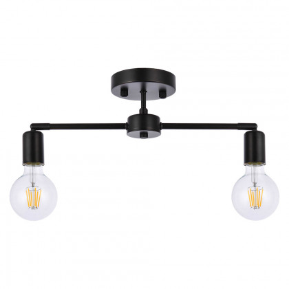 Elegant Zane 2 Lights Flush Mount - Black (LD2348BK)