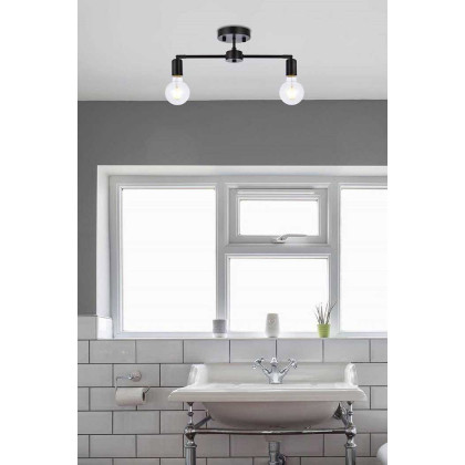 Elegant Zane 2 Lights Flush Mount - Black (LD2348BK)