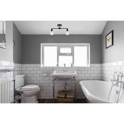 Elegant Zane 2 Lights Flush Mount - Black (LD2348BK)