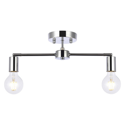Elegant Zane 2 Lights Flush Mount - Chrome (LD2348C)