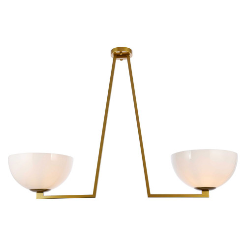Elegant Jeanne 2 Lights Flush Mount - Brass (LD2350BR)