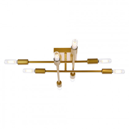 Elegant Script 8 Lights Flush Mount - Brass (LD2351BR)