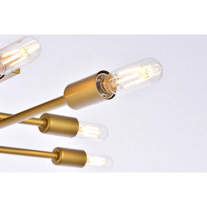 Elegant Script 8 Lights Flush Mount - Brass (LD2351BR)