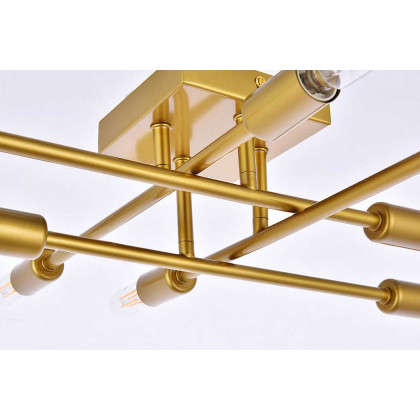 Elegant Script 8 Lights Flush Mount - Brass (LD2351BR)