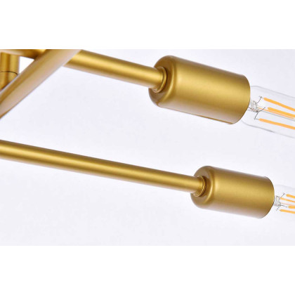 Elegant Script 8 Lights Flush Mount - Brass (LD2351BR)