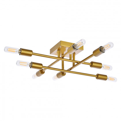 Elegant Script 8 Lights Flush Mount - Brass (LD2351BR)