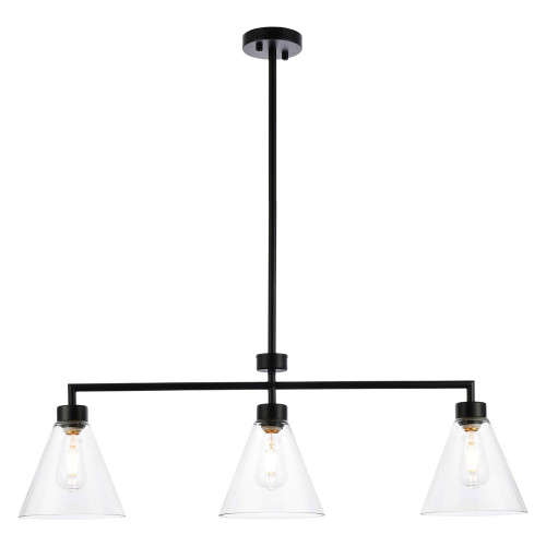 Elegant Mera 3 Lights Pendant - Black (LD2502BK)