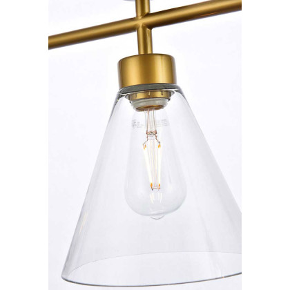 Elegant Mera 3 Lights Pendant - Burnished Nickel (LD2502BR)