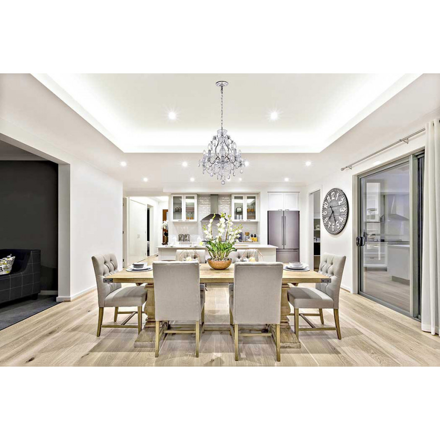 Elegant Voltaire 8-Light Chandelier - Chrome, L 22" (LD4005D22C)