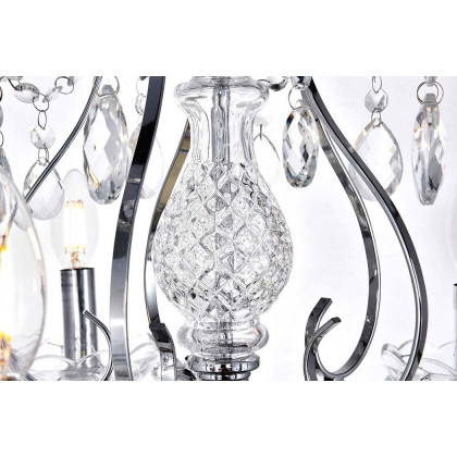 Elegant Voltaire 8-Light Chandelier - Chrome, L 22" (LD4005D22C)