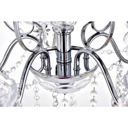Elegant Voltaire 8-Light Chandelier - Chrome, L 22" (LD4005D22C)