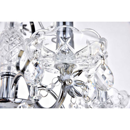 Elegant Voltaire 8-Light Chandelier - Chrome, L 22" (LD4005D22C)