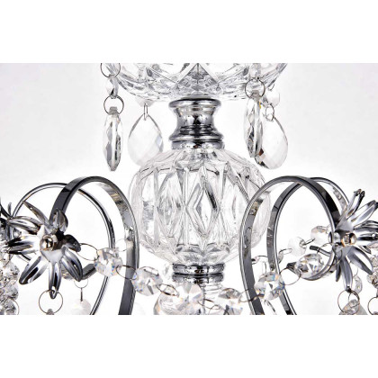 Elegant Voltaire 8-Light Chandelier - Chrome, L 22" (LD4005D22C)