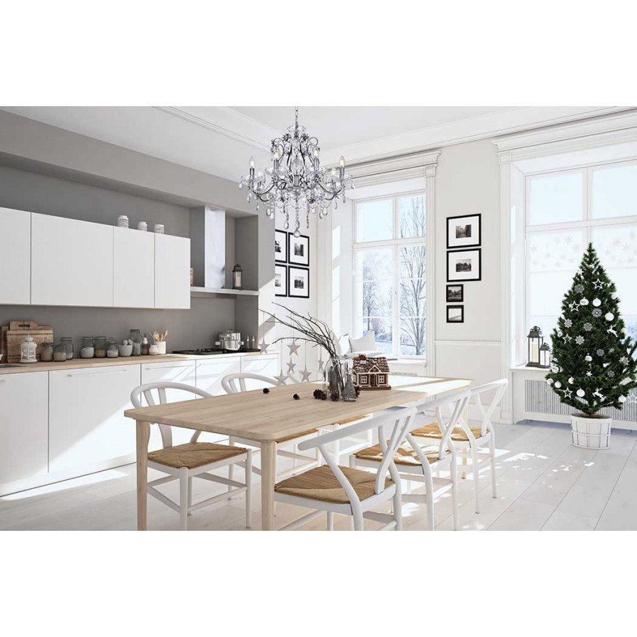 Elegant Voltaire 8-Light Chandelier - Chrome, L 26" (LD4005D26C)