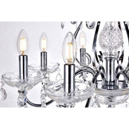 Elegant Voltaire 8-Light Chandelier - Chrome, L 26" (LD4005D26C)