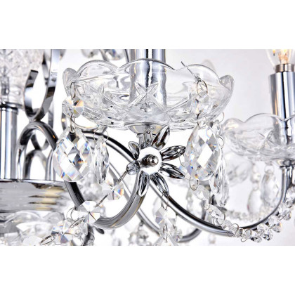 Elegant Voltaire 8-Light Chandelier - Chrome, L 26" (LD4005D26C)