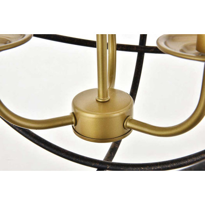 Elegant Octavia 3-Light Pendant - Brass/Dark Brown, L 14" (LD4006D14BRD)