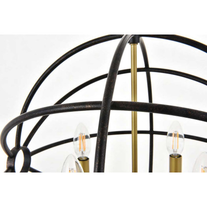 Elegant Octavia 3-Light Pendant - Brass/Dark Brown, L 18" (LD4006D18BRD)