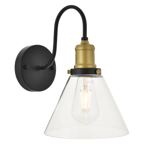 Elegant Histoire 1 Light Wall Sconce - Brass/Black (LD4017W7BRB)