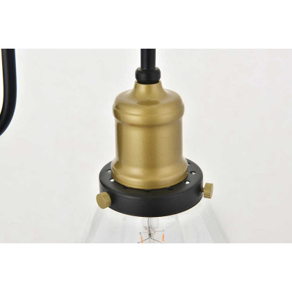 Elegant Histoire 1 Light Wall Sconce - Brass/Black (LD4017W7BRB)