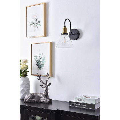 Elegant Histoire 1 Light Wall Sconce - Brass/Black (LD4017W7BRB)