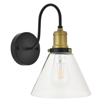 Elegant Histoire 1 Light Wall Sconce - Brass/Black (LD4017W7BRB)