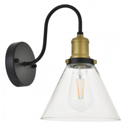 Elegant Histoire 1 Light Wall Sconce - Brass/Black (LD4017W7BRB)