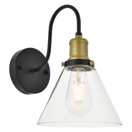 Elegant Histoire 1 Light Wall Sconce - Brass/Black (LD4017W7BRB)