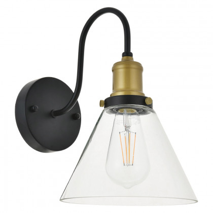 Elegant Histoire 1 Light Wall Sconce - Brass/Black (LD4017W7BRB)