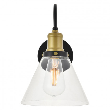 Elegant Histoire 1 Light Wall Sconce - Brass/Black (LD4017W7BRB)