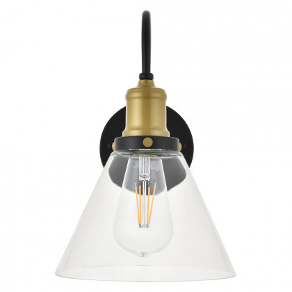 Elegant Histoire 1 Light Wall Sconce - Brass/Black (LD4017W7BRB)
