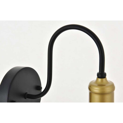 Elegant Histoire 1 Light Wall Sconce - Brass/Black (LD4017W7BRB)