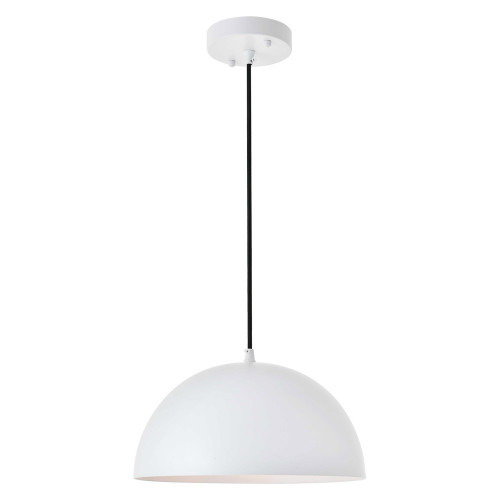 Elegant Forte 1 Light Pendant - White, L 11.8" (LD4022D12WH)