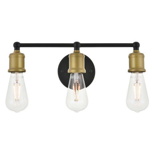Elegant Serif 5 Lights Wall Sconce - Brass/Black, L 15.4" (LD4028W16BRB)