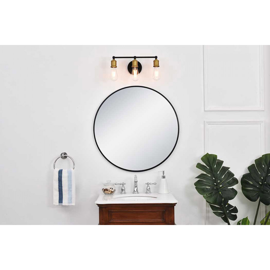 Elegant Serif 5 Lights Wall Sconce - Brass/Black, L 15.4" (LD4028W16BRB)