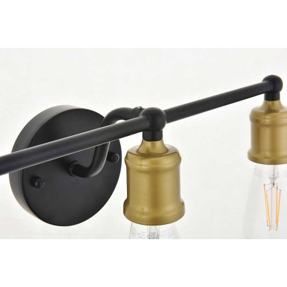 Elegant Serif 5 Lights Wall Sconce - Brass/Black, L 15.4" (LD4028W16BRB)