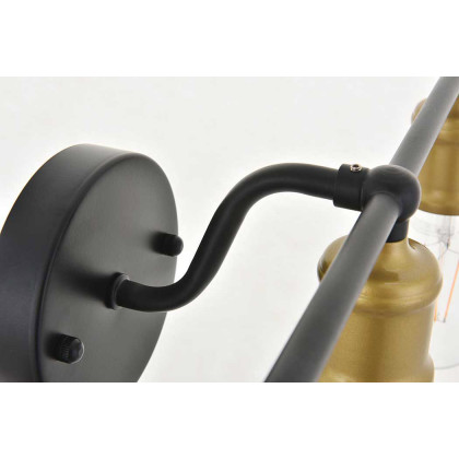 Elegant Serif 5 Lights Wall Sconce - Brass/Black, L 15.4" (LD4028W16BRB)