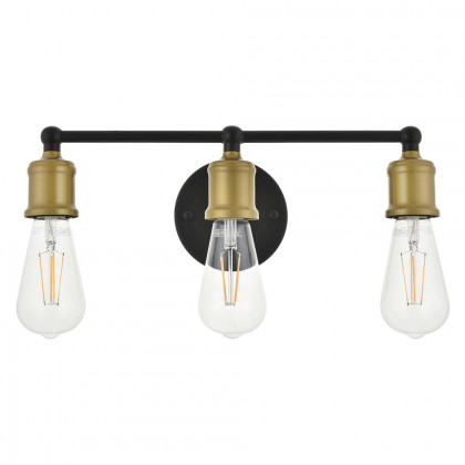 Elegant Serif 5 Lights Wall Sconce - Brass/Black, L 15.4" (LD4028W16BRB)