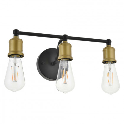 Elegant Serif 5 Lights Wall Sconce - Brass/Black, L 15.4" (LD4028W16BRB)