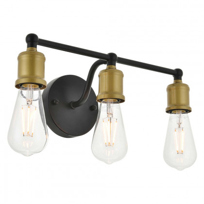 Elegant Serif 5 Lights Wall Sconce - Brass/Black, L 15.4" (LD4028W16BRB)