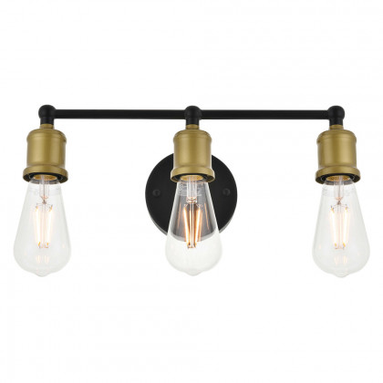 Elegant Serif 5 Lights Wall Sconce - Brass/Black, L 15.4" (LD4028W16BRB)
