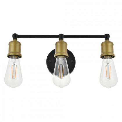 Elegant Serif 5 Lights Wall Sconce - Brass/Black, L 15.4" (LD4028W16BRB)