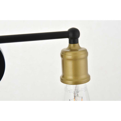 Elegant Serif 5 Lights Wall Sconce - Brass/Black, L 15.4" (LD4028W16BRB)