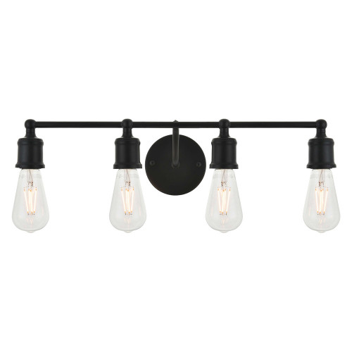 Elegant Serif 5 Lights Wall Sconce - Black, L 22.1" (LD4028W22BK)